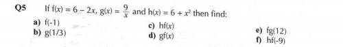 I need help on these functions questions