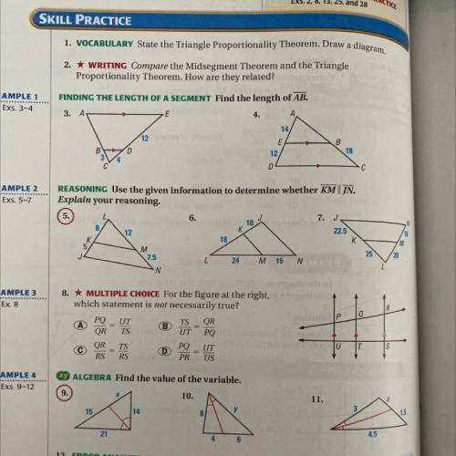 Geometry hw help lol i need 3,4,6-8, 10 & 11
