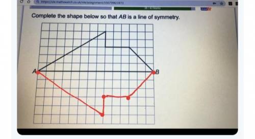 Complete the shape below so that AB is a line of symmetry