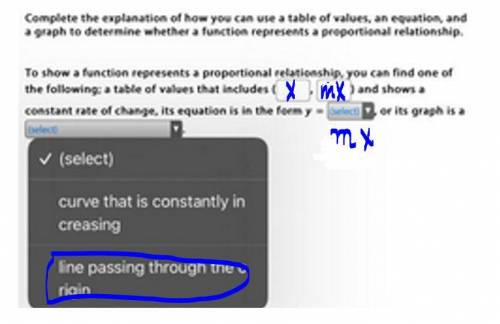 Complete the explanation of how you can use a table of values, an equation, and

a qraph to determi