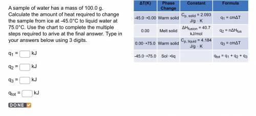 Calculating Heat during Phase Changes 
question below in photo :)