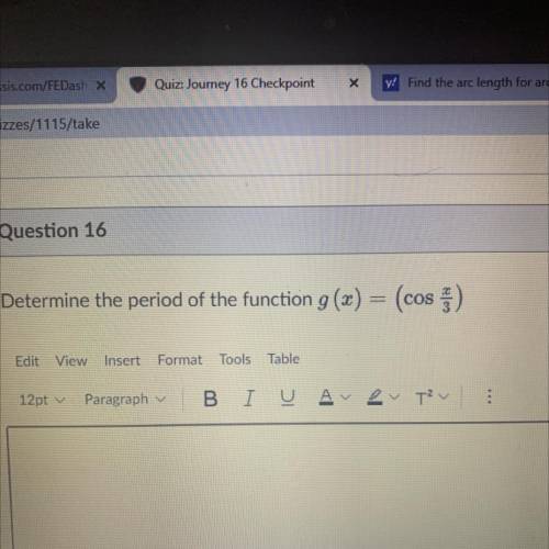 Determine the period of the function g(x) = (cos ;)