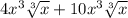 4x {}^{3}   \sqrt[3]{x}  + 10 {x}^{3}   \sqrt[3]{x}