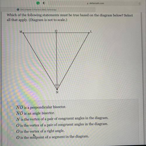 10th grade geometry 
Select statements that are true about angles on diagram
