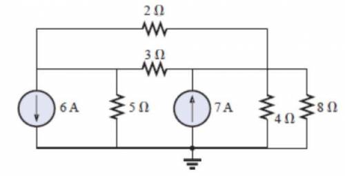 Calculate the node voltages in the circuit by using the nodal analysis.