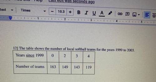 approximate the number of softball teams in 2020. show work. does the prediction seem reasonable? e