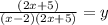\frac{(2x + 5)}{(x - 2)(2x + 5)}  = y