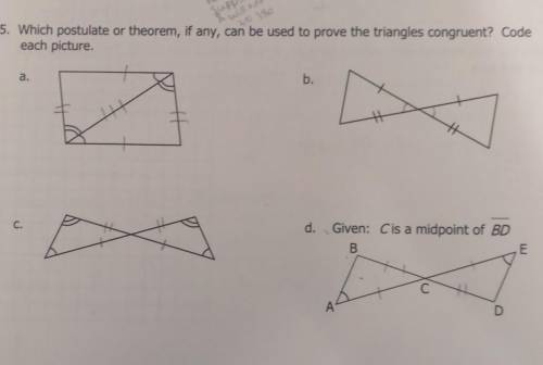 Which postulate or theorem, if any, can be used to prove the triangles congruent? (Will mark Brainl