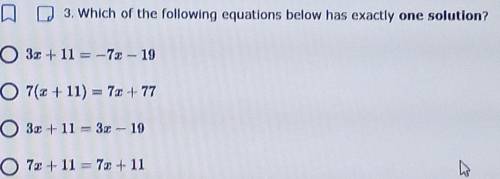 Which of the following equations below has exactly one solution?