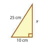 .

 Find the unknown side of the triangle below (round to the nearest tenth).
22.9 cm
26.9 cm
21.2