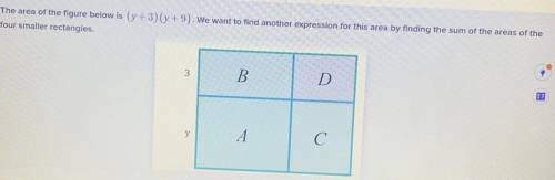 What is the area of rectangle B, C and D?