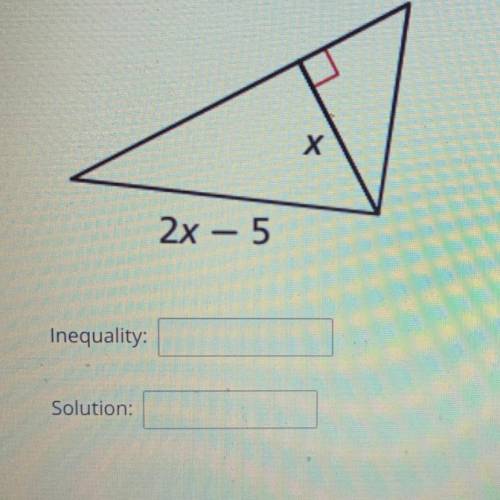 Write and solve an inequality for x.