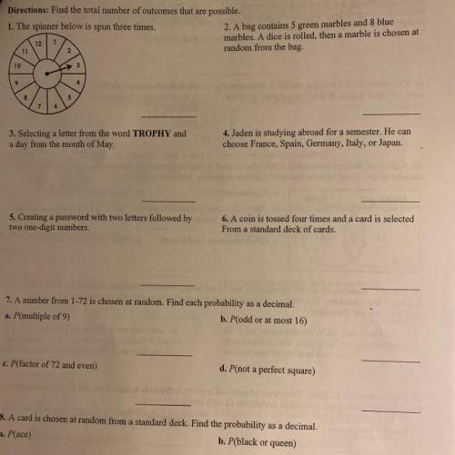 Probability unit worksheet practice. worksheet 2: counting outcomes; theoretical & experimental