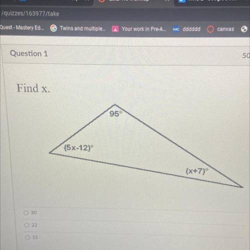 Solve for x 95+(5x-12)+(x+7)