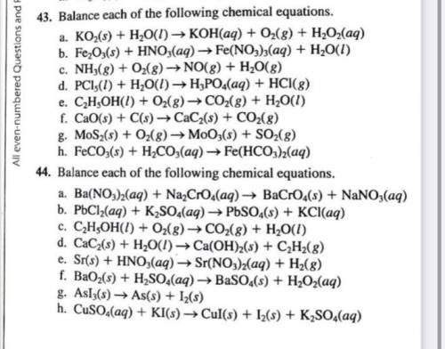 Balancing Chemical Equations 
asap!!