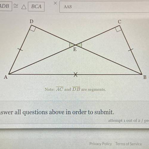 AD perpendicular to DB
BC perpendicular to CA
AD congruent to CB
Please help!!