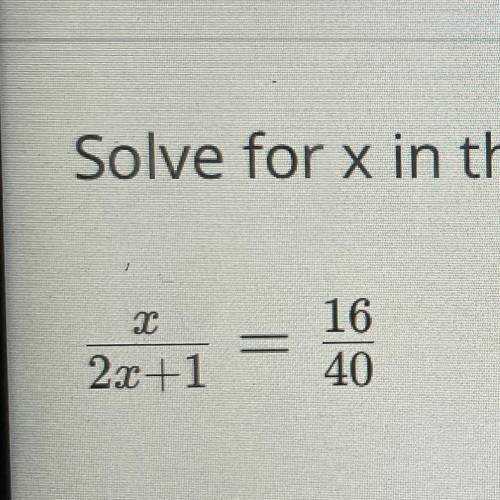 Solve for X in the proportion below