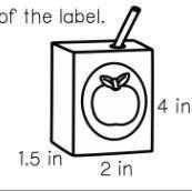 A label is placed around the juice box below, not including the bases. Determine the surface area o