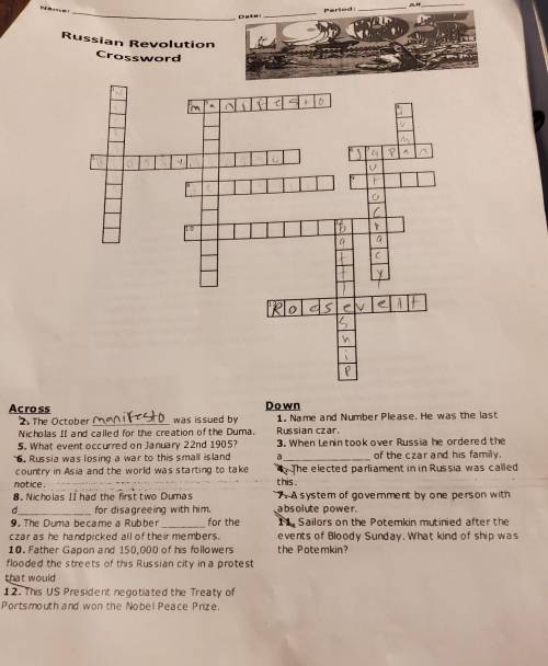 Please help the answers I found don't work (crossword)