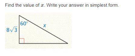 Find the value of x. Write your answer in simplest form.
x =