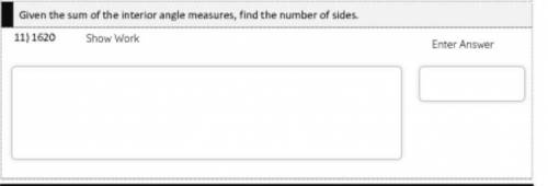 Given the sum of the interior angle measures, find the number of sides.

Refer to attachment. BEST