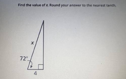Find the value of x round to the nearest 10th