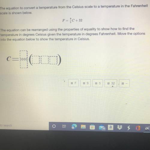 The equation to convert a temperature from the Celsius scale to a temperature in the Fahrenheit

s