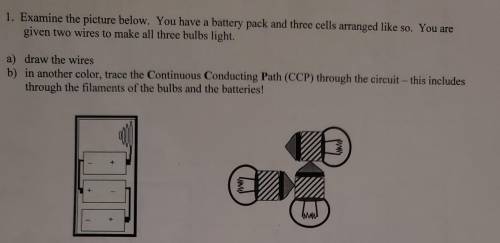 1. Examine the picture below. You have a battery pack and three cells arranged like so. You are giv