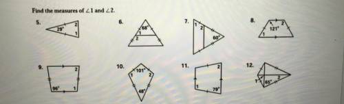 Find the measures of angle 1 and angle 2