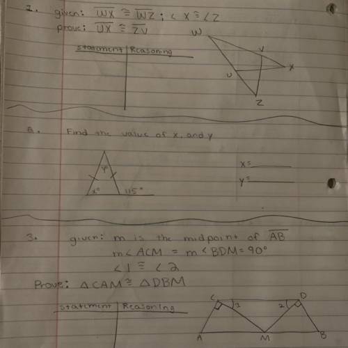 Can someone help me figure out the 2 proofs for questions 1 and 3 and help me find what X and Y equ