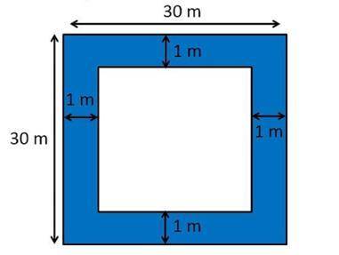 A path 1 m wide is build around a garden that is a 30-meter square. What is the area taken by the p