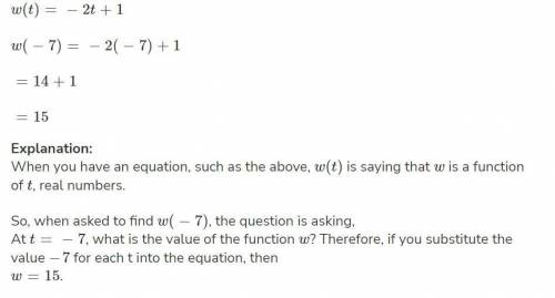 W(t) = -21 + 1; Find w(-7)