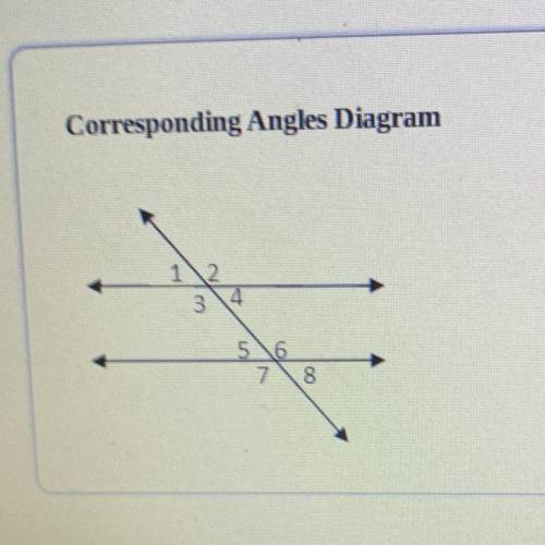 Use the Corresponding Angles diagram to answer the question.

4. Which pair of angles are same-sid