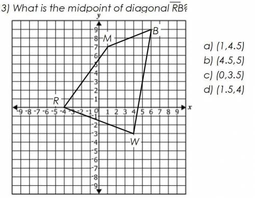 What is the midpoint of diagonal RB