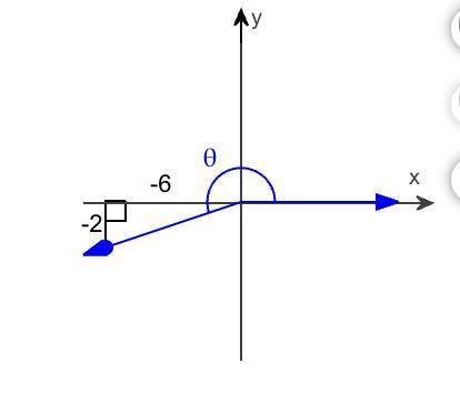 The terminal side of an angle in standard position passes through the point (-6,-2). Use the fig