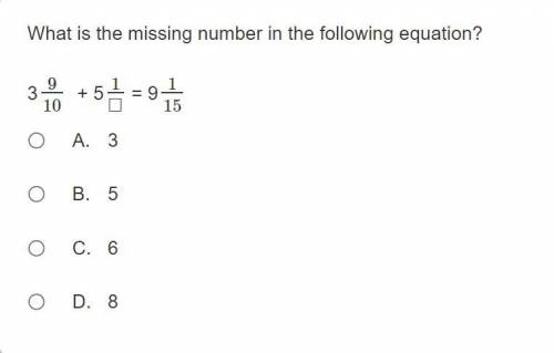 What is the missing number in the following equation?