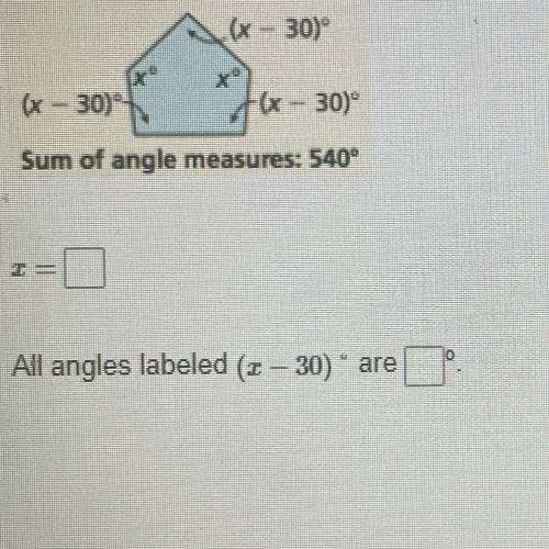 Find the value of x Then find the missing angle measures of the polygon.