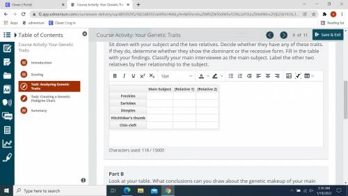 Analyzing Genetic Traits

In this task, you will analyze a person’s genetic traits and compare the