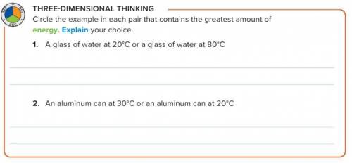A glass of water at 20°C or a glass of water at 80°C explain