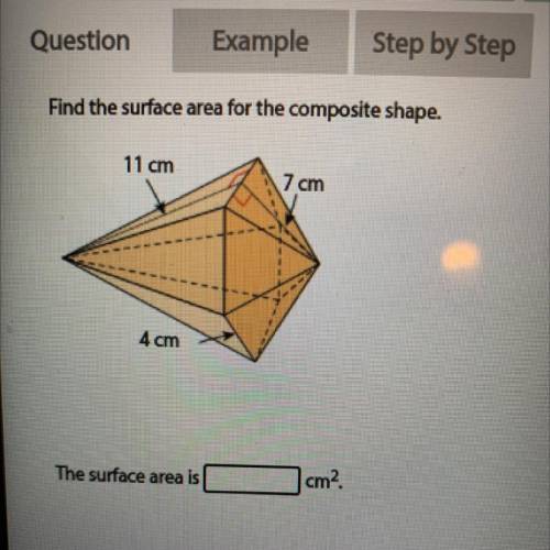 Surface area of composite shape 
(20 points)  east to person who answers correctly