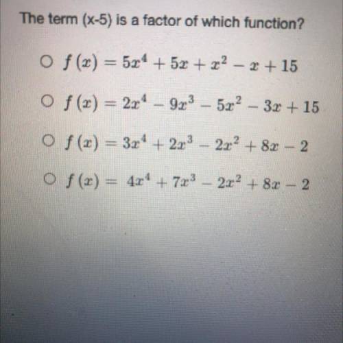 The term (X-5) is a factor of which function?