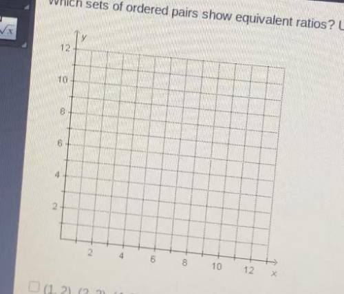 Which sets of ordered pairs show equivalent ratios? use the grid to help you. check all that apply