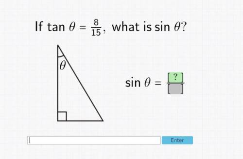 If tan0=8/15 what is sin 0