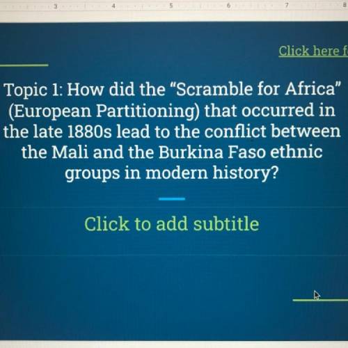 PLEASE HELP! I NEED A PARAGRAPH ON THIS

Topic 1: How did the Scramble for Africa
(European Part