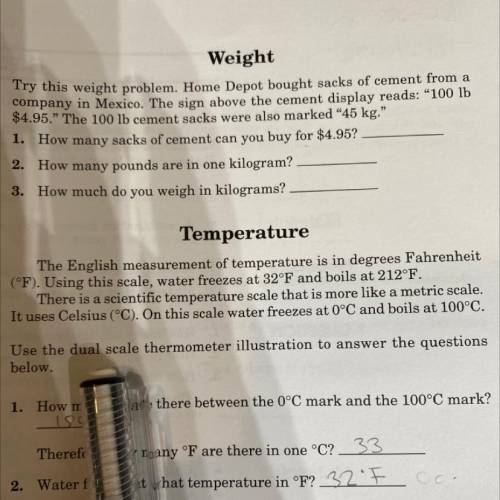 Weight

Try this weight problem. Home Depot bought sacks of cement from a
company in Mexico. The s