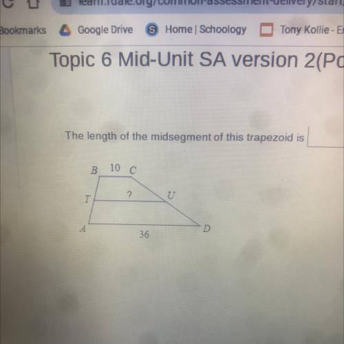 The length of the midsegment of this trapezoid is