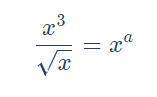 Use the properties of exponents to determine the value of a for the equation: