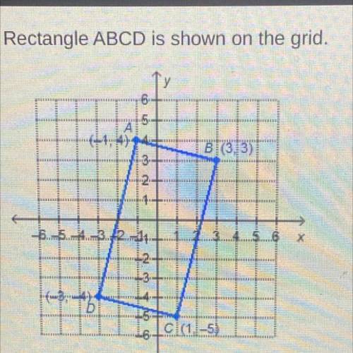 Rectangle ABCD is shown on the grid.

What is the area of rectangle ABCD in square units?
O 317 sq