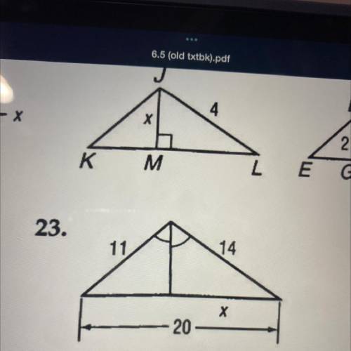 What is the value of x in number 23??
