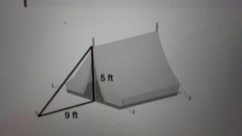 A rope is stretched from the top of a 5 foot tent to a point on the ground that is 9 feet from the
